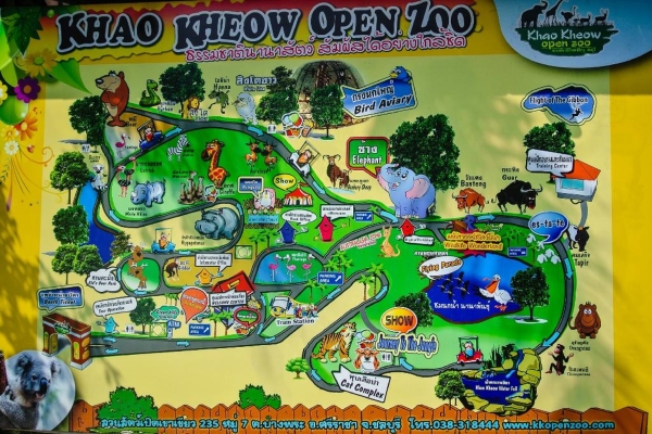 Карта зоопарка Кхао Кхе